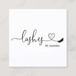 メイクアップアーティスト赤面ピンクアイズラッシュハート スクエア名刺