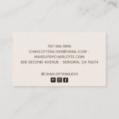 メイクアップアーティスト赤面ピンク署名スクリプト 名刺 (裏面)