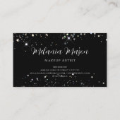 メイクアップアーティスト輝くホログラフィックグリッターブラック 名刺 (裏面)