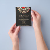 メイクアップアーティスト金ゴールドとレッドマンダラ チラシ (手)