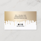 メイクアップアーティスト金ゴールドの唇が滴モダンる 名刺 (裏面)