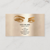 メイクアップアーティスト金ゴールドアイ美しいサロン滴下金ゴールド 名刺 (裏面)