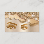 メイクアップアーティスト金ゴールドアイ美しいサロン滴下金ゴールド 名刺 (正面)