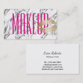 メイクアップアーティスト金ゴールドキスモダン大理石の背景 名刺 (正面/裏面)