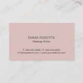 メイクアップアーティスト金ゴールドグリッターリップエレガントダスティピンク 名刺 (裏面)