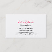 メイクアップアーティスト金ゴールドサングラス&レッドキス 名刺 (裏面)