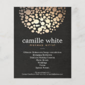 メイクアップアーティスト金ゴールドサークル美しいサロンメニュー チラシ (正面)