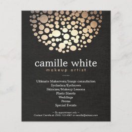 メイクアップアーティスト金ゴールドサークル美しいサロンメニュー チラシ