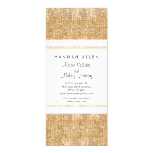 メイクアップアーティスト金ゴールドシークインラック ラックカード (正面)