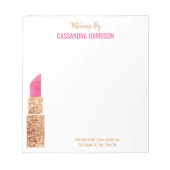 メイクアップアーティスト金ゴールドシークイン水彩美しいサロン ノートパッド (正面)