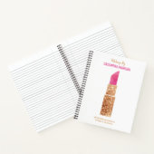 メイクアップアーティスト金ゴールドシークイン水彩美しいサロン ノートブック (内部)