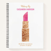 メイクアップアーティスト金ゴールドシークイン水彩美しいサロン ノートブック (正面)