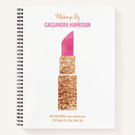 メイクアップアーティスト金ゴールドシークイン水彩美しいサロン ノートブック