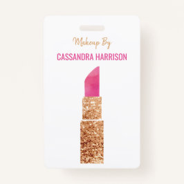 メイクアップアーティスト金ゴールドシークイン水彩美しいサロン バッジ