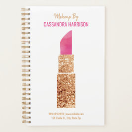 メイクアップアーティスト金ゴールドシークイン水彩美しいサロン プランナー手帳