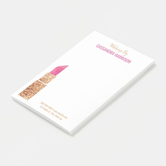 メイクアップアーティスト金ゴールドシークイン水彩美しいサロン ポストイット (アングル)