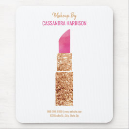 メイクアップアーティスト金ゴールドシークイン水彩美しいサロン マウスパッド