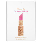 メイクアップアーティスト金ゴールドシークイン水彩美しい クリップボード (裏面)