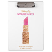 メイクアップアーティスト金ゴールドシークイン水彩美しい クリップボード (正面)