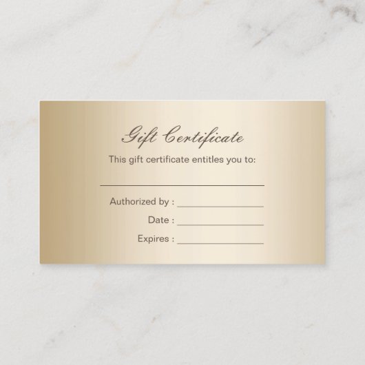 メイクアップアーティスト金ゴールドストライプのダマスクのギフト券 割引カード (裏面)