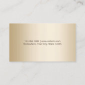 メイクアップアーティスト金ゴールドストライプのダマスクロイヤリティパンチ ロイヤリティカード (裏面)