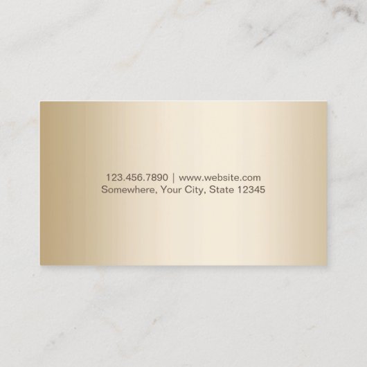 メイクアップアーティスト金ゴールドストライプのダマスクロイヤリティパンチ ロイヤリティカード (裏面)