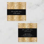 メイクアップアーティスト金ゴールドスパークルチーター スクエア名刺 (正面/裏面)