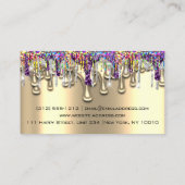 メイクアップアーティスト金ゴールドパープル自筆証筆証点筆跡 名刺 (裏面)