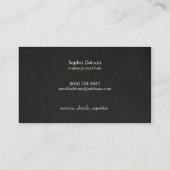 メイクアップアーティスト金ゴールドマスカラフェイクオンブラックリネン2 名刺 (裏面)