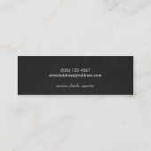 メイクアップアーティスト金ゴールドマスカラフェイクオンブラックリネン スキニー名刺 (裏面)