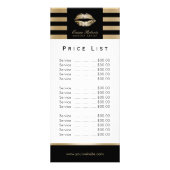 メイクアップアーティスト金ゴールドモダンストライプリップ価格表 ラックカード (正面)