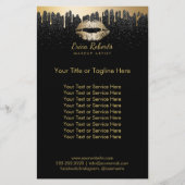 メイクアップアーティスト金ゴールドモダンリップズブラックグリッター チラシ (正面)