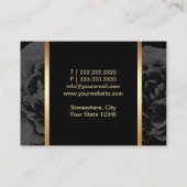 メイクアップアーティスト金ゴールドモダンリップダークフローラサロン 名刺 (裏面)