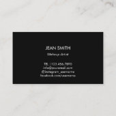 メイクアップアーティスト金ゴールドモダンリップブラック&ホワイト 名刺 (裏面)