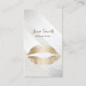 メイクアップアーティスト金ゴールドモダンリップ幾何学銀 名刺 (正面)