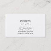 メイクアップアーティスト金ゴールドモダンリップ赤いスクリプトプレーン 名刺 (裏面)