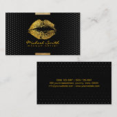 メイクアップアーティスト金ゴールドモダン水玉模様#12 名刺 (正面/裏面)