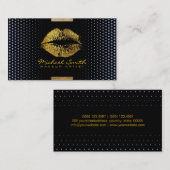 メイクアップアーティスト金ゴールドモダン水玉模様#3 名刺 (正面/裏面)