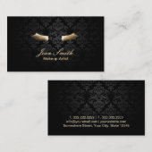 メイクアップアーティスト金ゴールドラッシュダエレガントマスク 名刺 (正面/裏面)