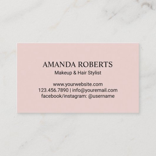 メイクアップアーティスト金ゴールドリップクラッシータイポグラフィ ガーリー 名刺 (裏面)