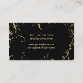 メイクアップアーティスト金ゴールドリップサロントレンディーブラックフローラ 名刺 (裏面)