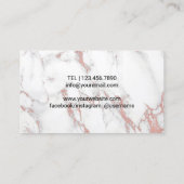 メイクアップアーティスト金ゴールドリップトレンディーホワイトマーブル 名刺 (裏面)