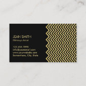 メイクアップアーティスト金ゴールドリップブラック&金ゴールド 名刺 (裏面)