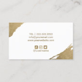 メイクアップアーティスト金ゴールドリップミニマル美しいサロン 名刺 (裏面)