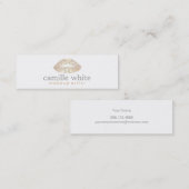 メイクアップアーティスト金ゴールドリップミニ スキニー名刺 (正面/裏面)