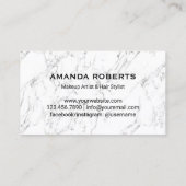 メイクアップアーティスト金ゴールドリップモダンターコイズ大理石 名刺 (裏面)