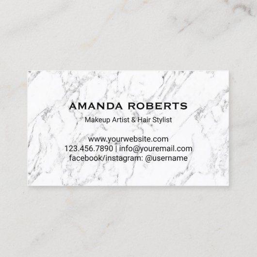 メイクアップアーティスト金ゴールドリップモダンターコイズ大理石 名刺 (裏面)