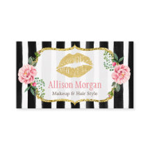 メイクアップアーティスト金ゴールドリップロマンチックストライプのフローラ