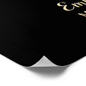 メイクアップアーティスト金ゴールドリップヴィンテージフローラサロン ポスター (角)