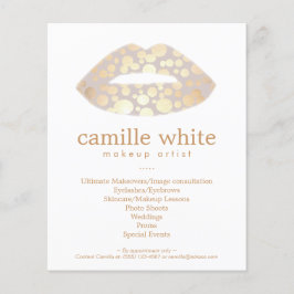 メイクアップアーティスト金ゴールドリップ美しいサロン チラシ